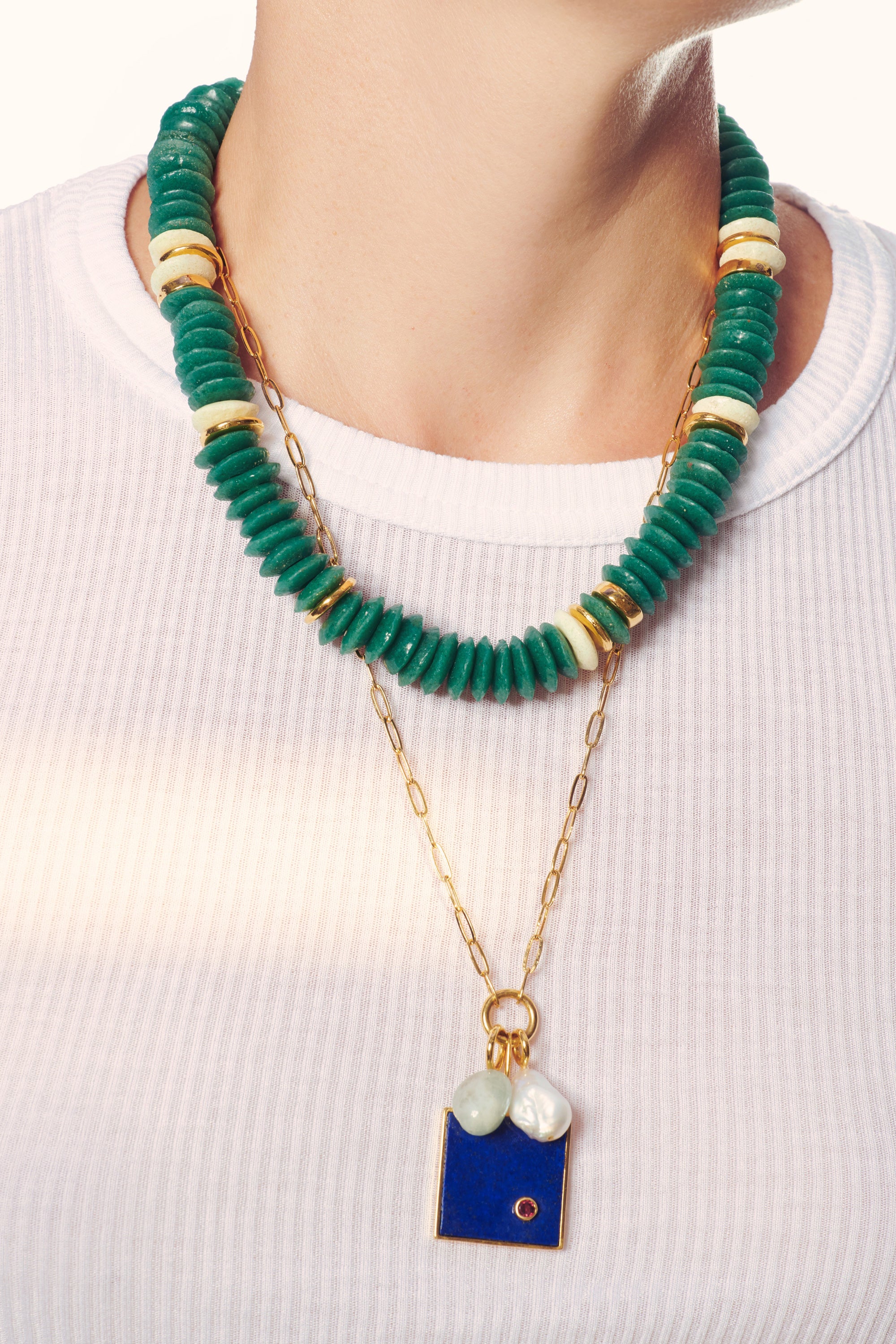 Domino Necklace in Lapis