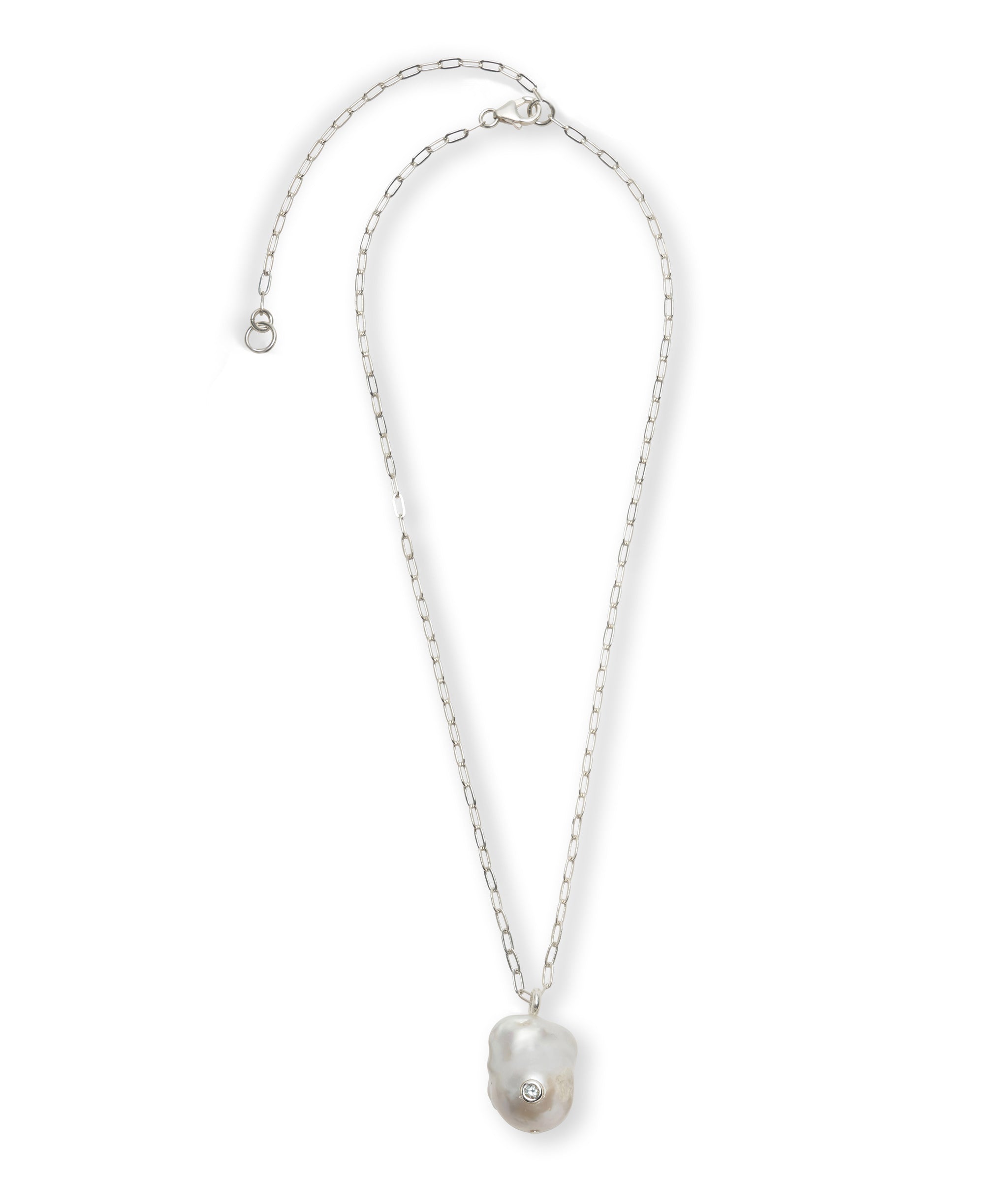 Oasis Necklace in Silver, another pearl variation.