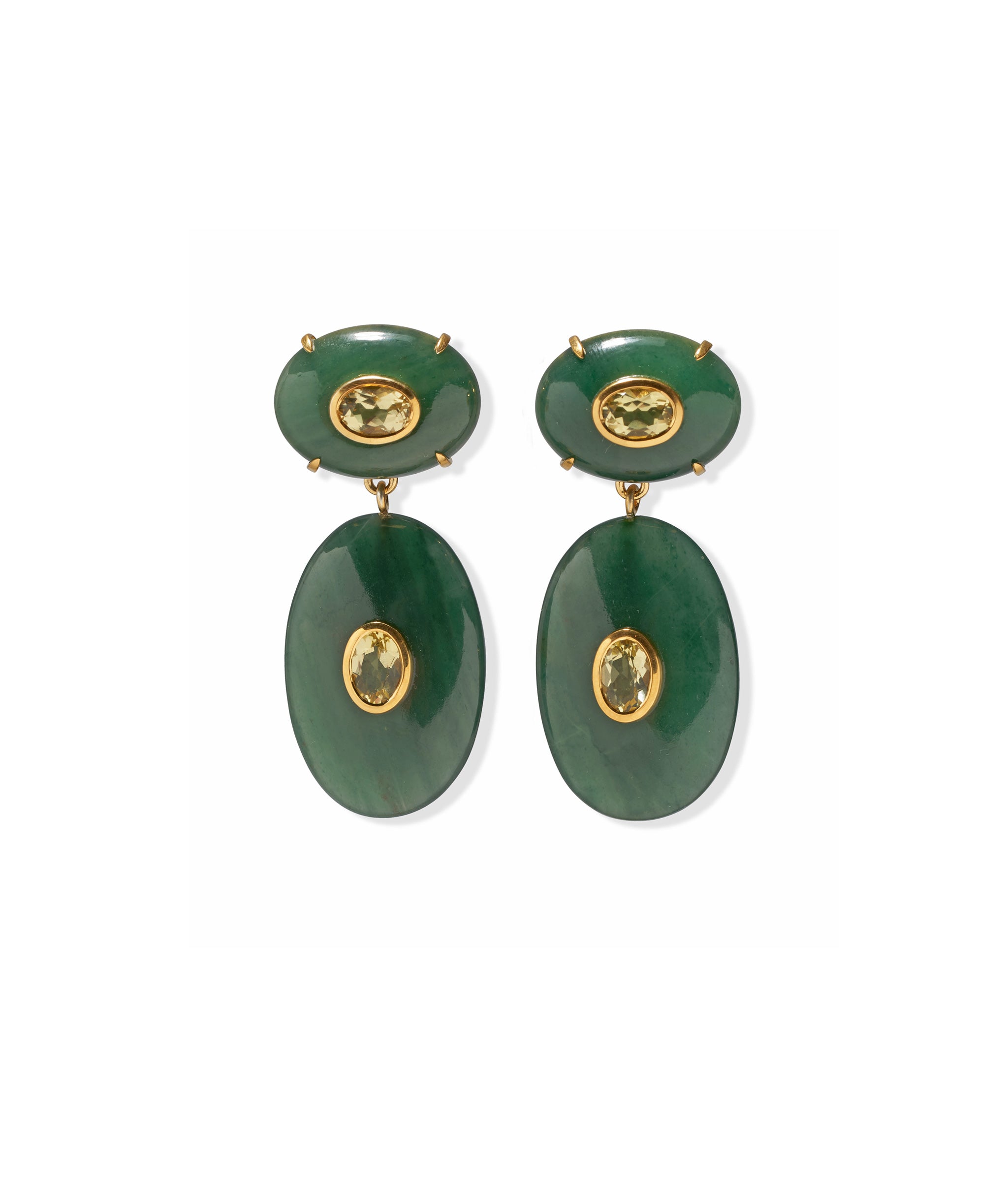 Dorothy Earrings in Green Jade