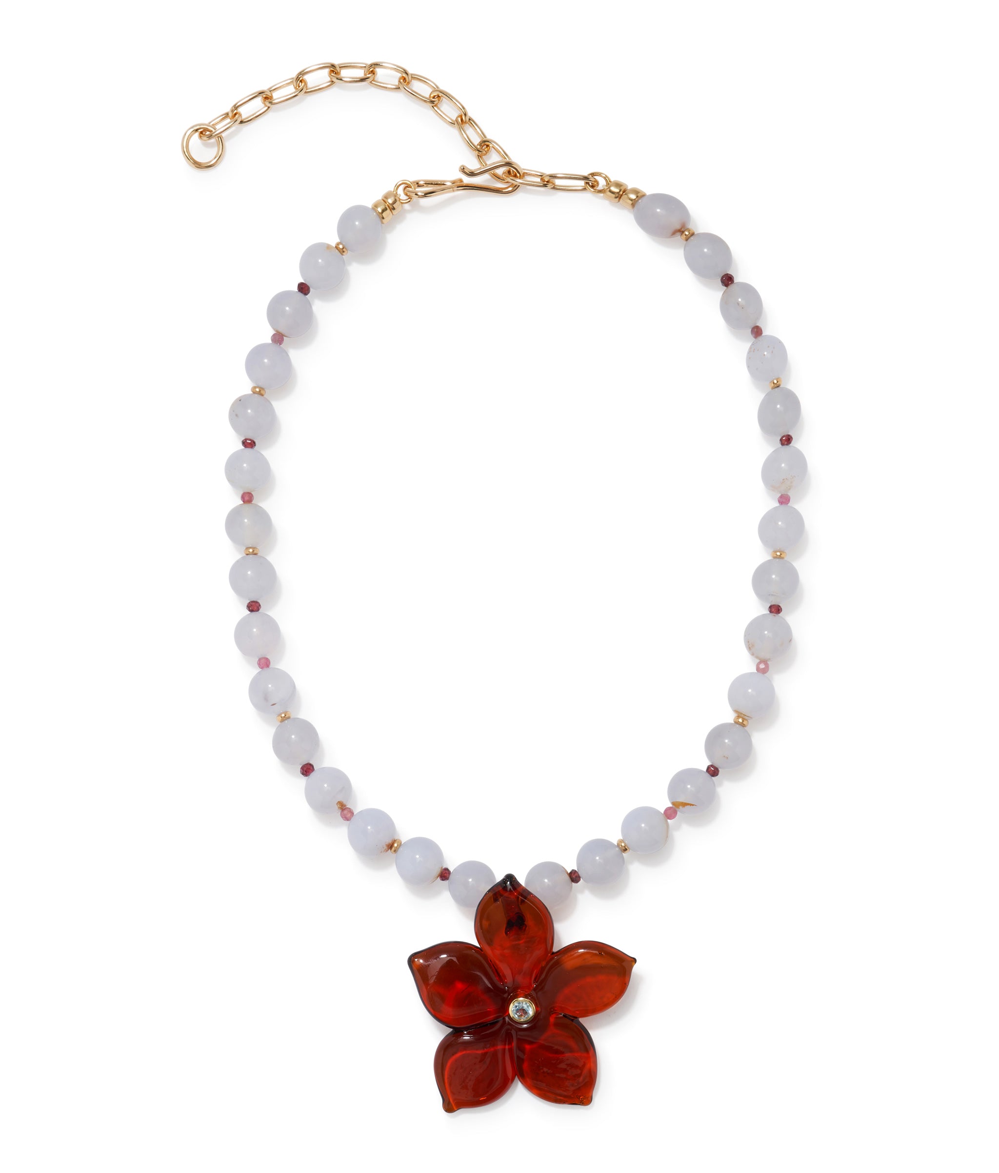 Vinca Flower Necklace in Ginger