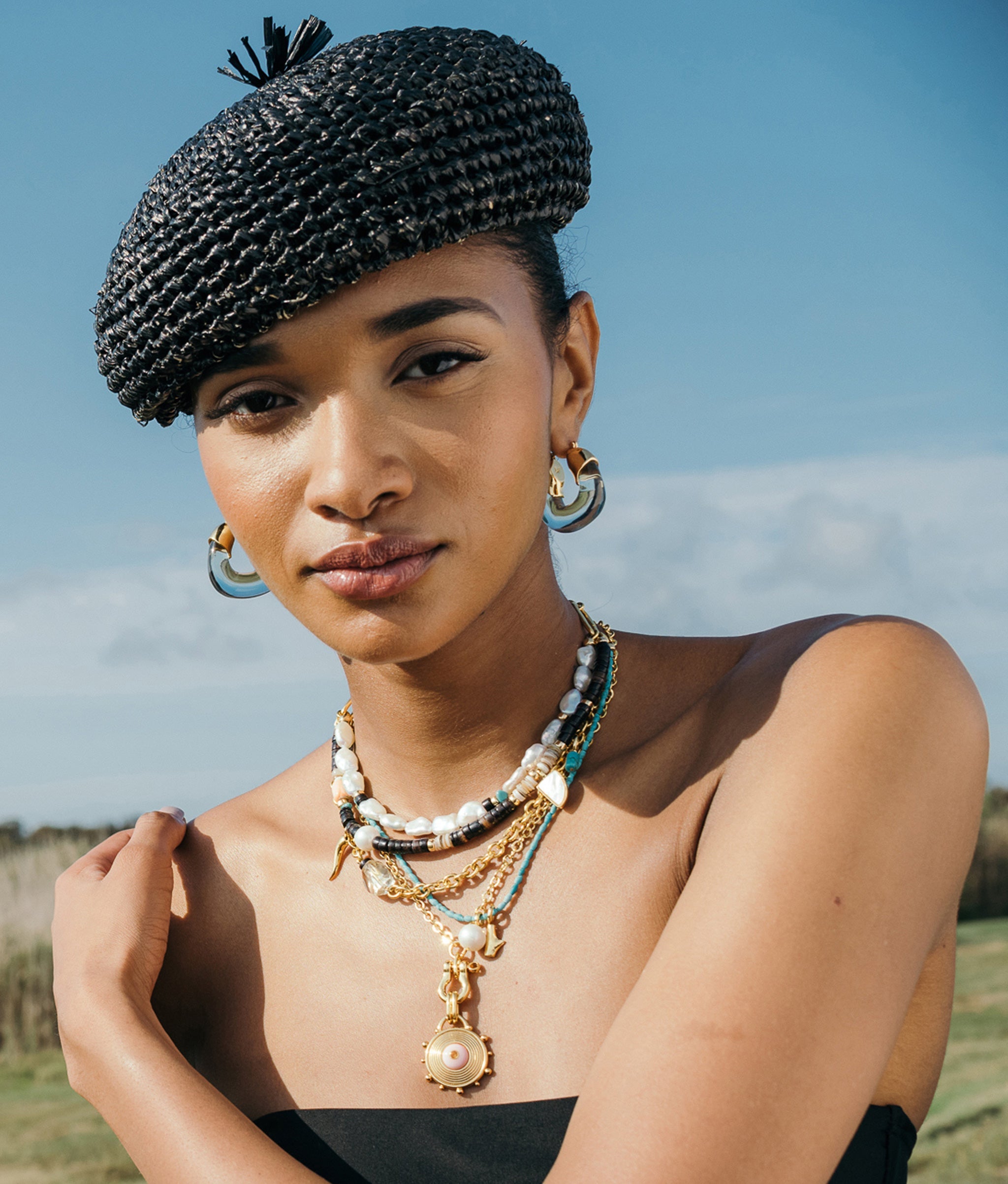 Helm Necklace in Pink Sand