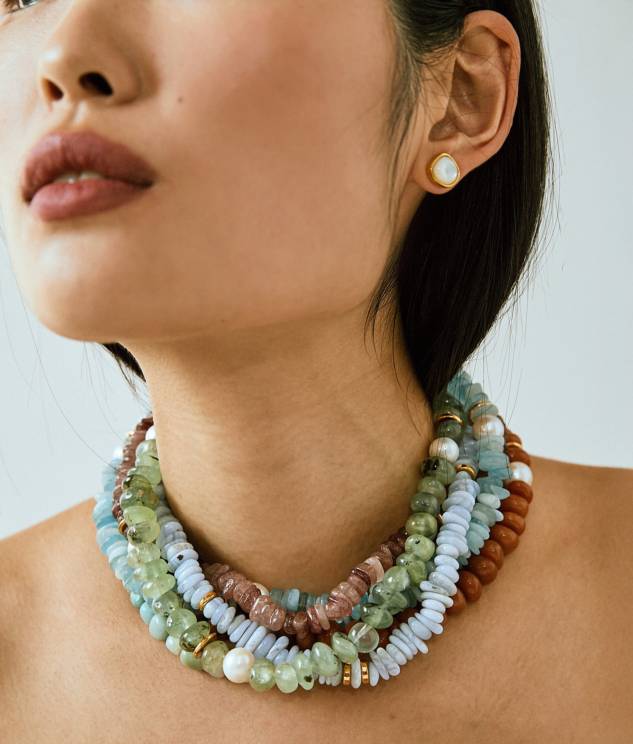 Bay Studs in Mother-of-Pearl