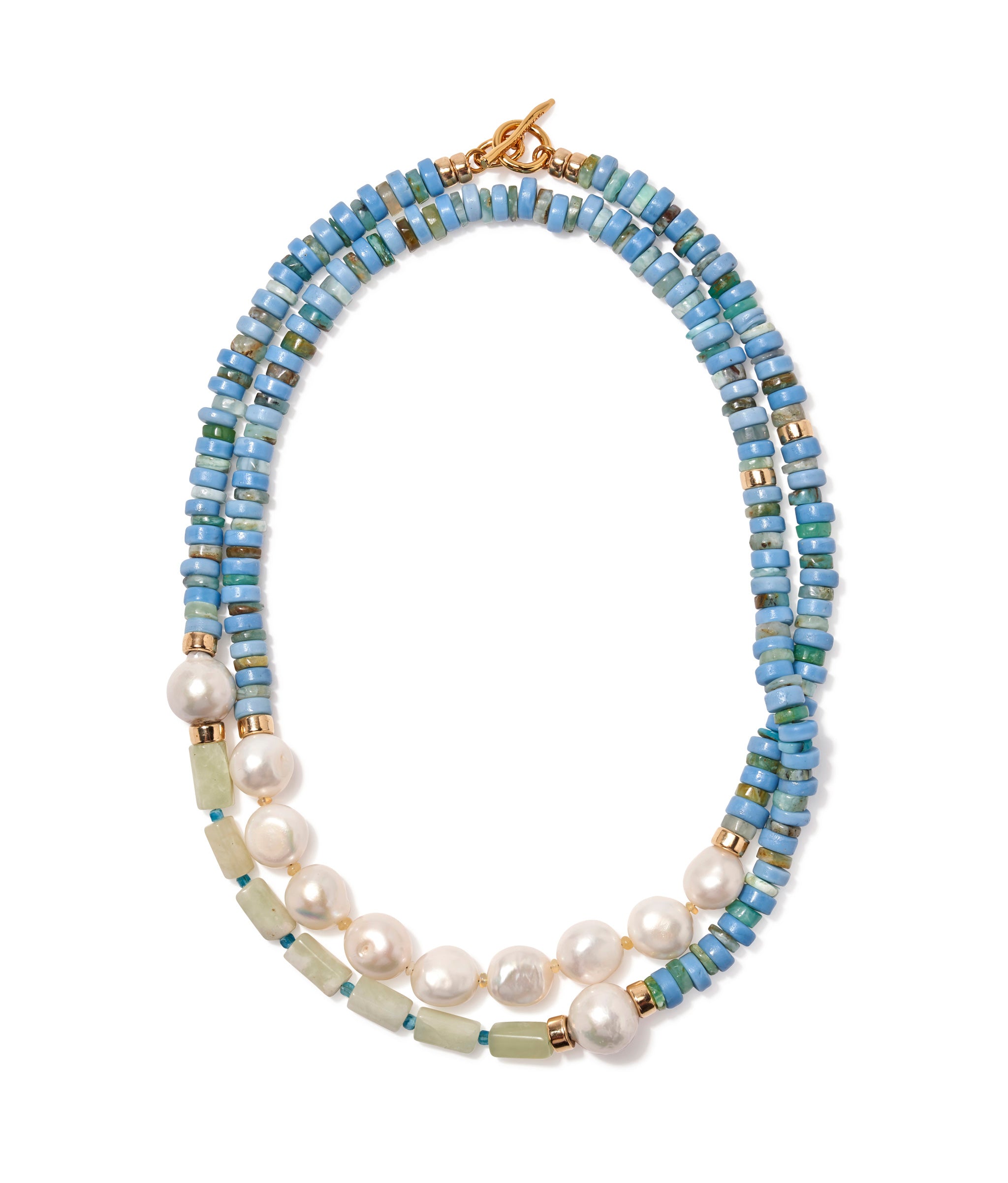 Cabana Necklace in Wave. Wrapped around twice for a collar affect.