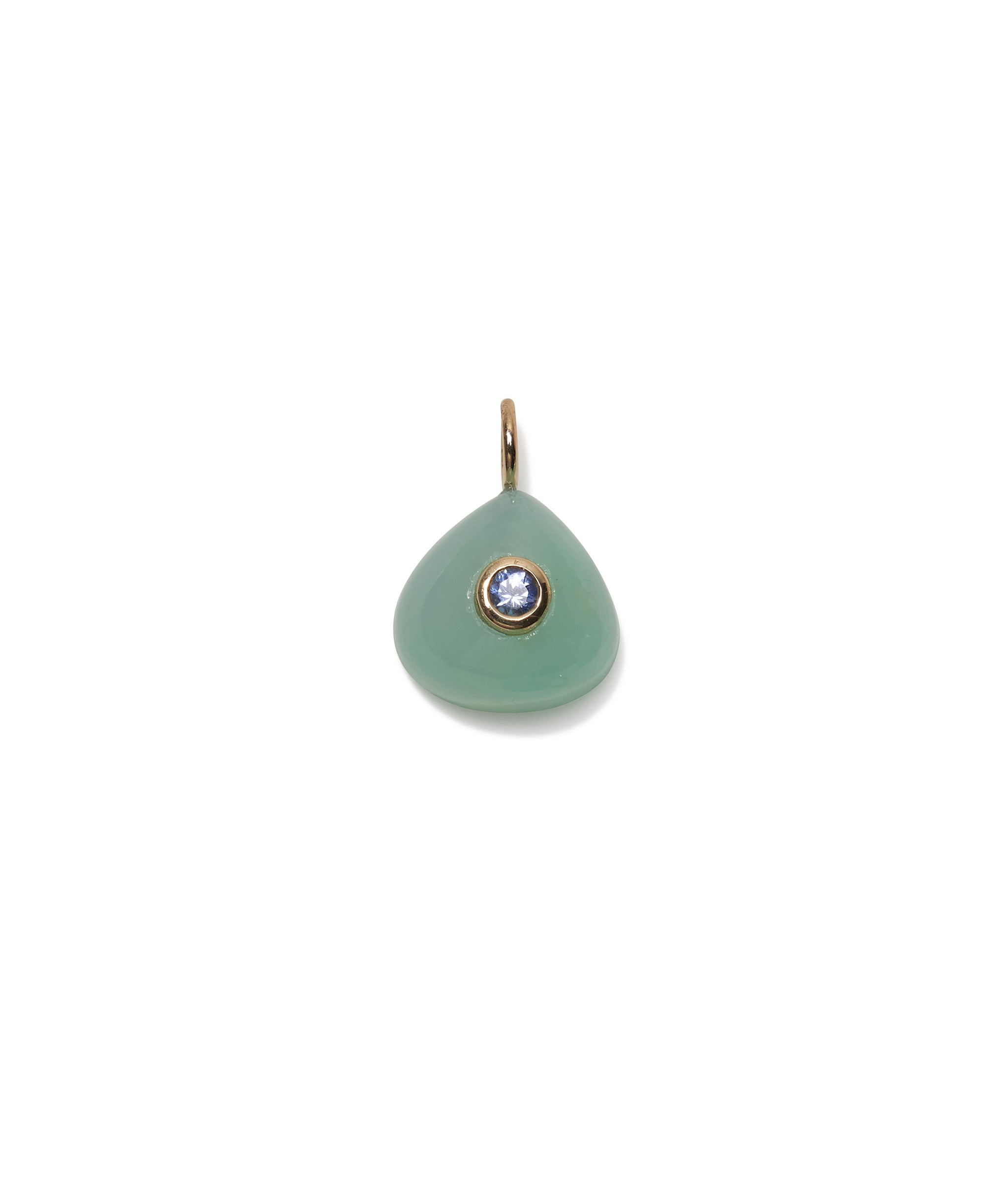 Chrysoprase & Tanzanite 14k Gold Necklace Charm