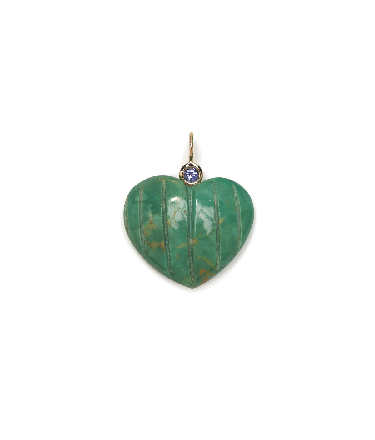 Turquoise Heart 14k Gold Necklace Charm