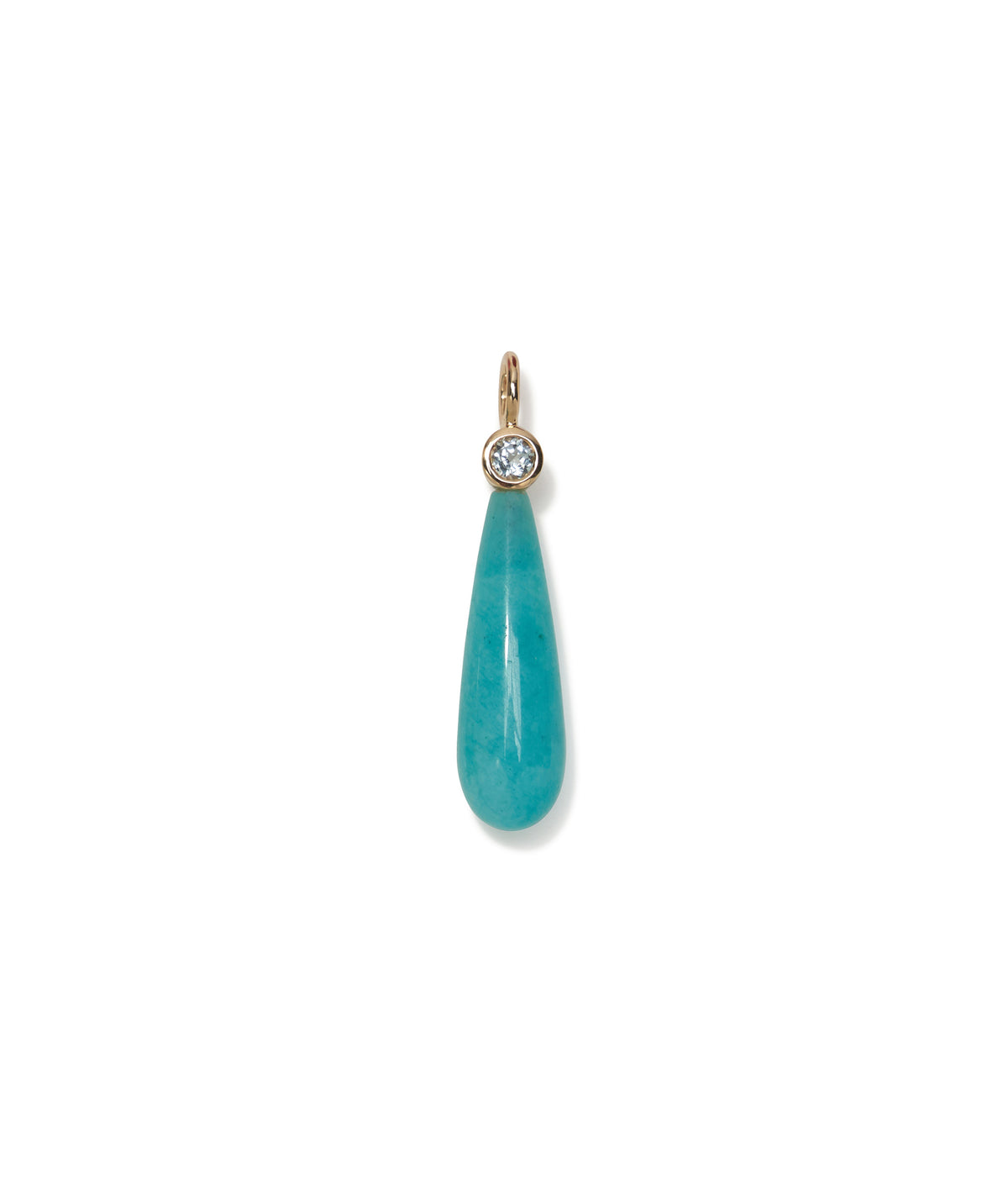 Amazonite Drop 14K Charm