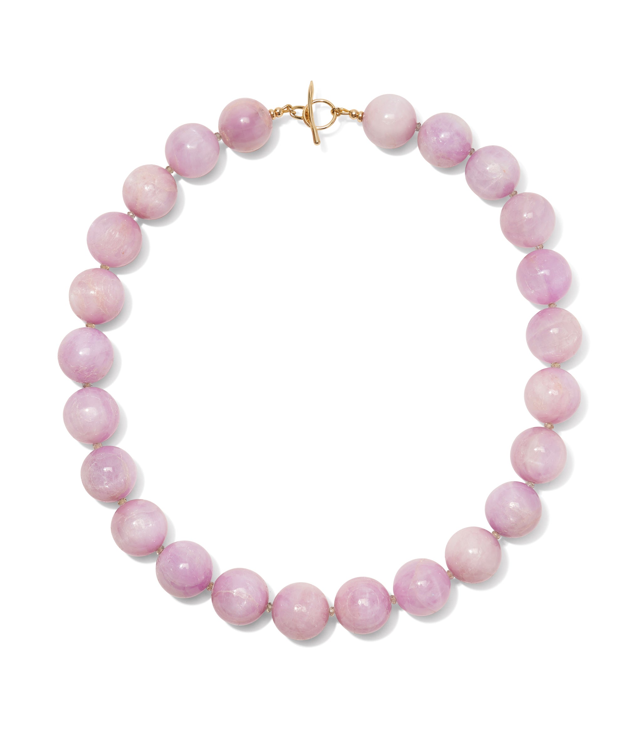 Kunzite, Green Sapphire & 14k Gold Necklace