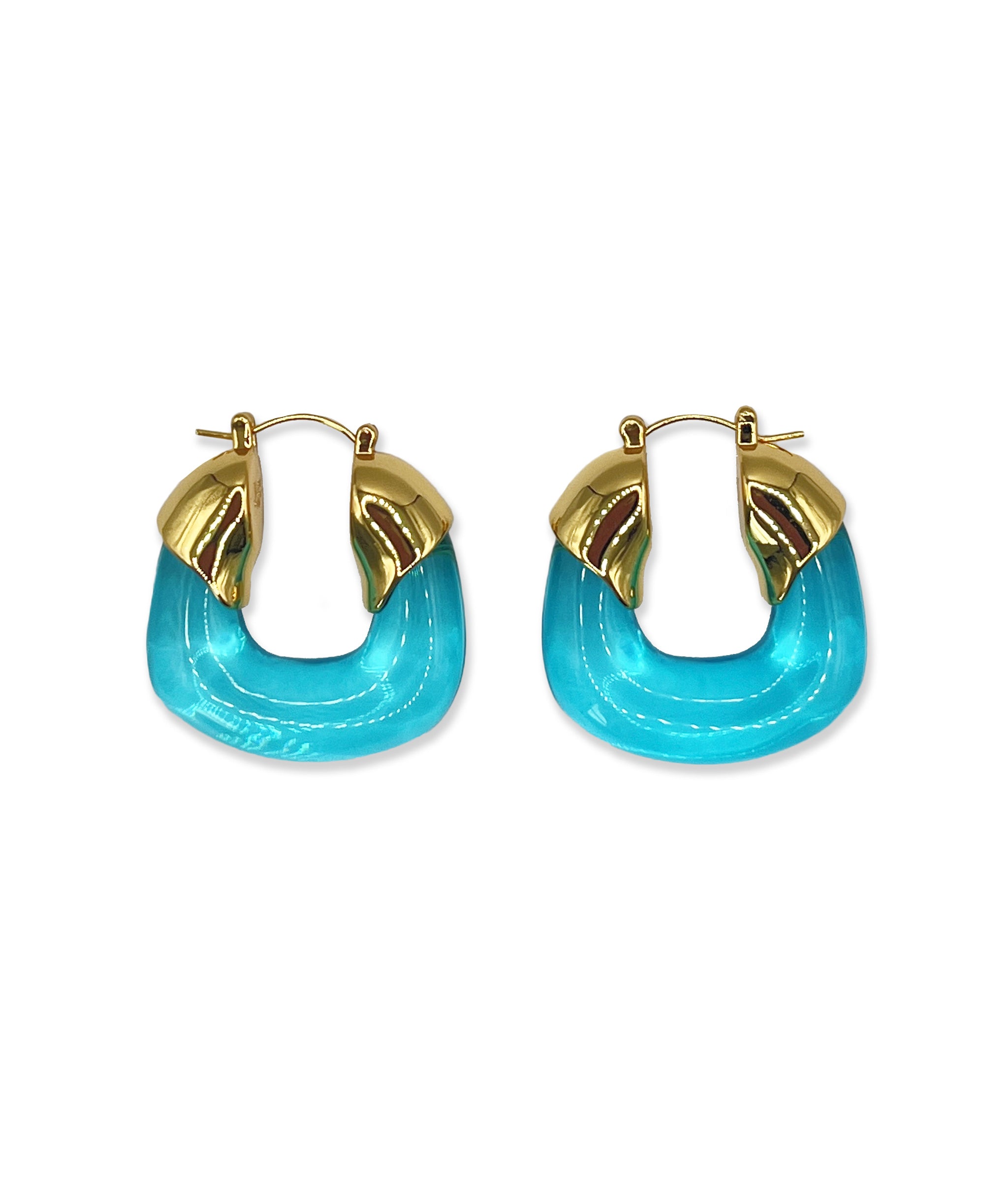 OOAK Organic Hoops in Sky Blue