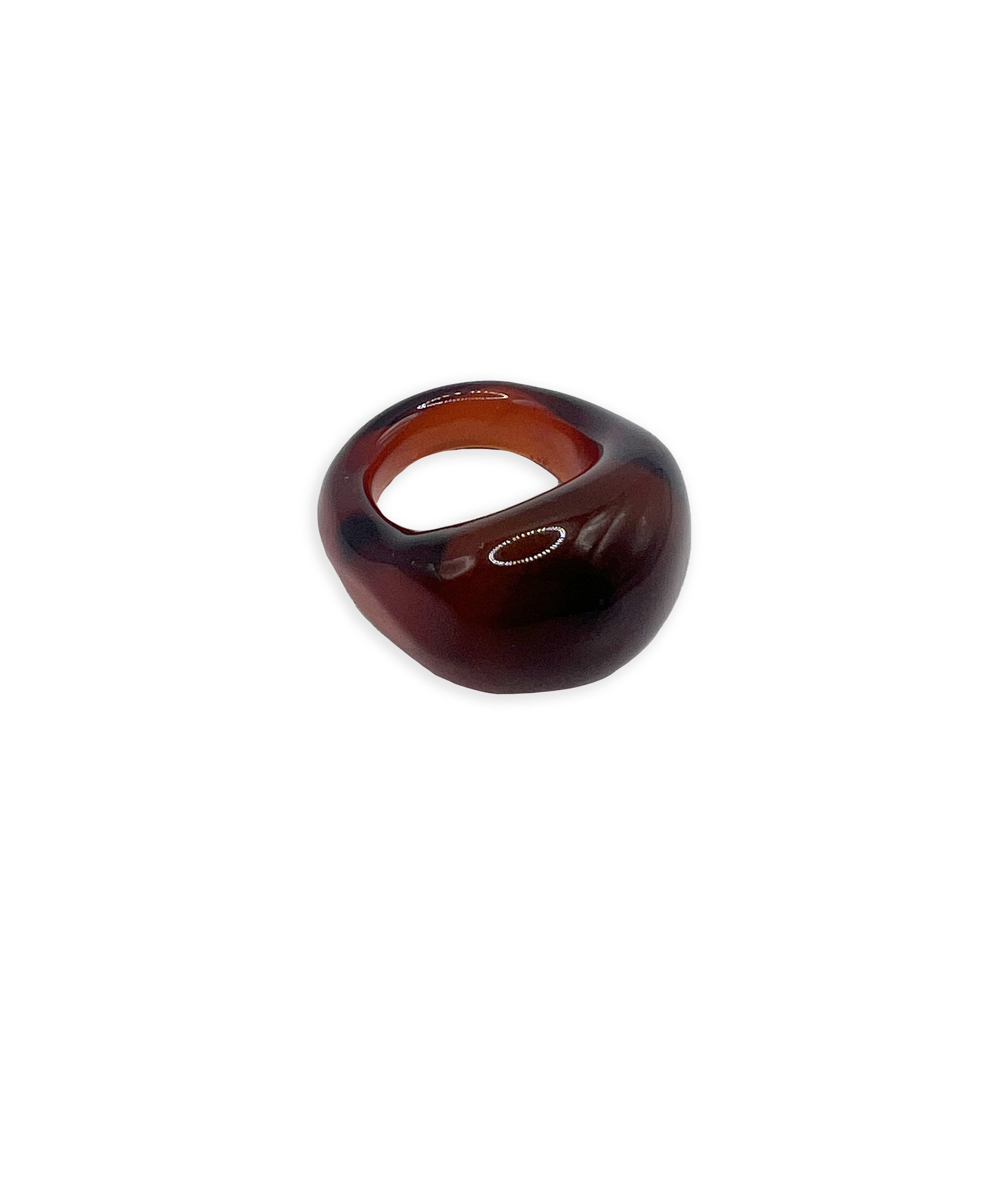 Glass Ring in Chestnut (Size 7)