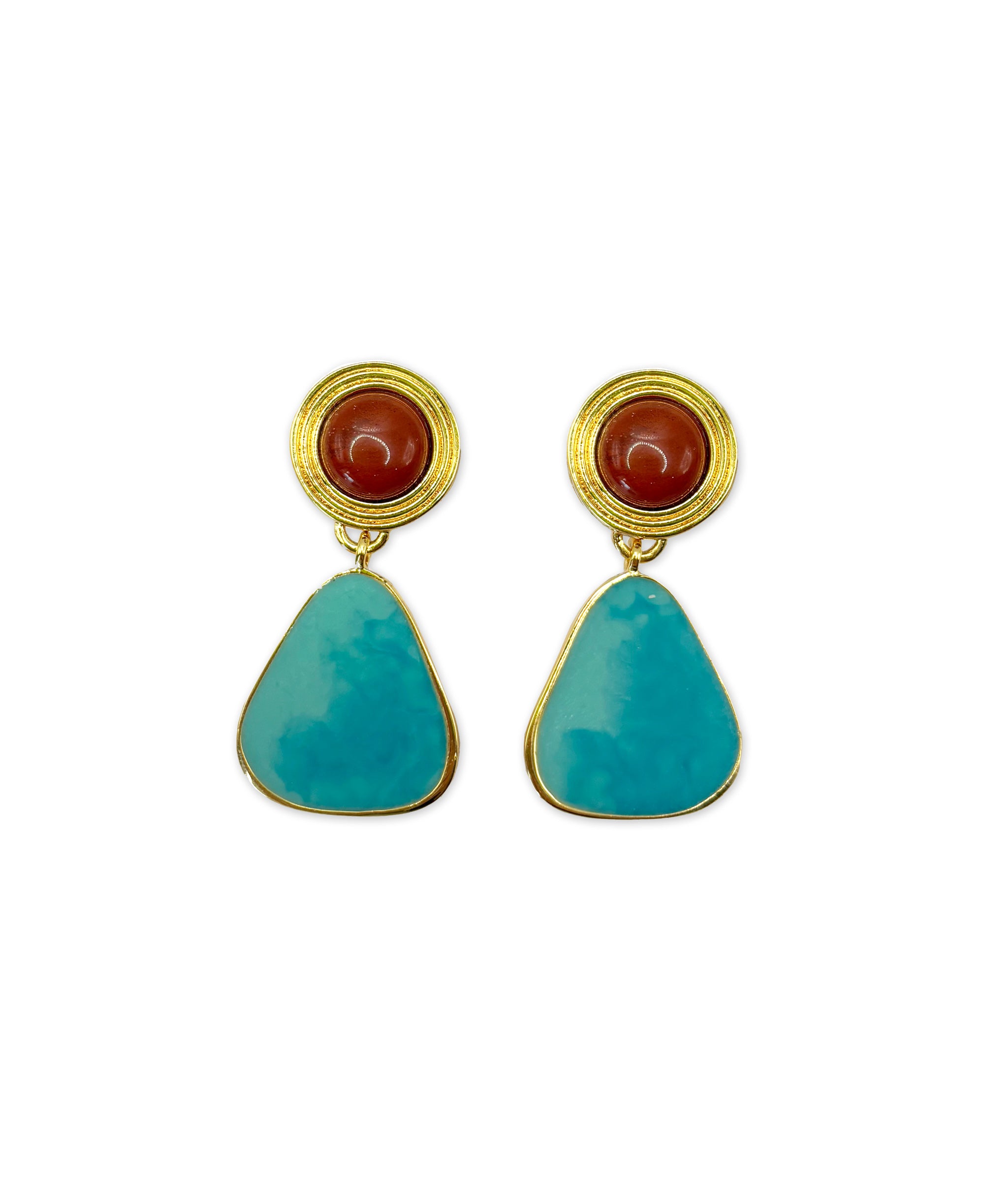 Deco Earrings in Garnet