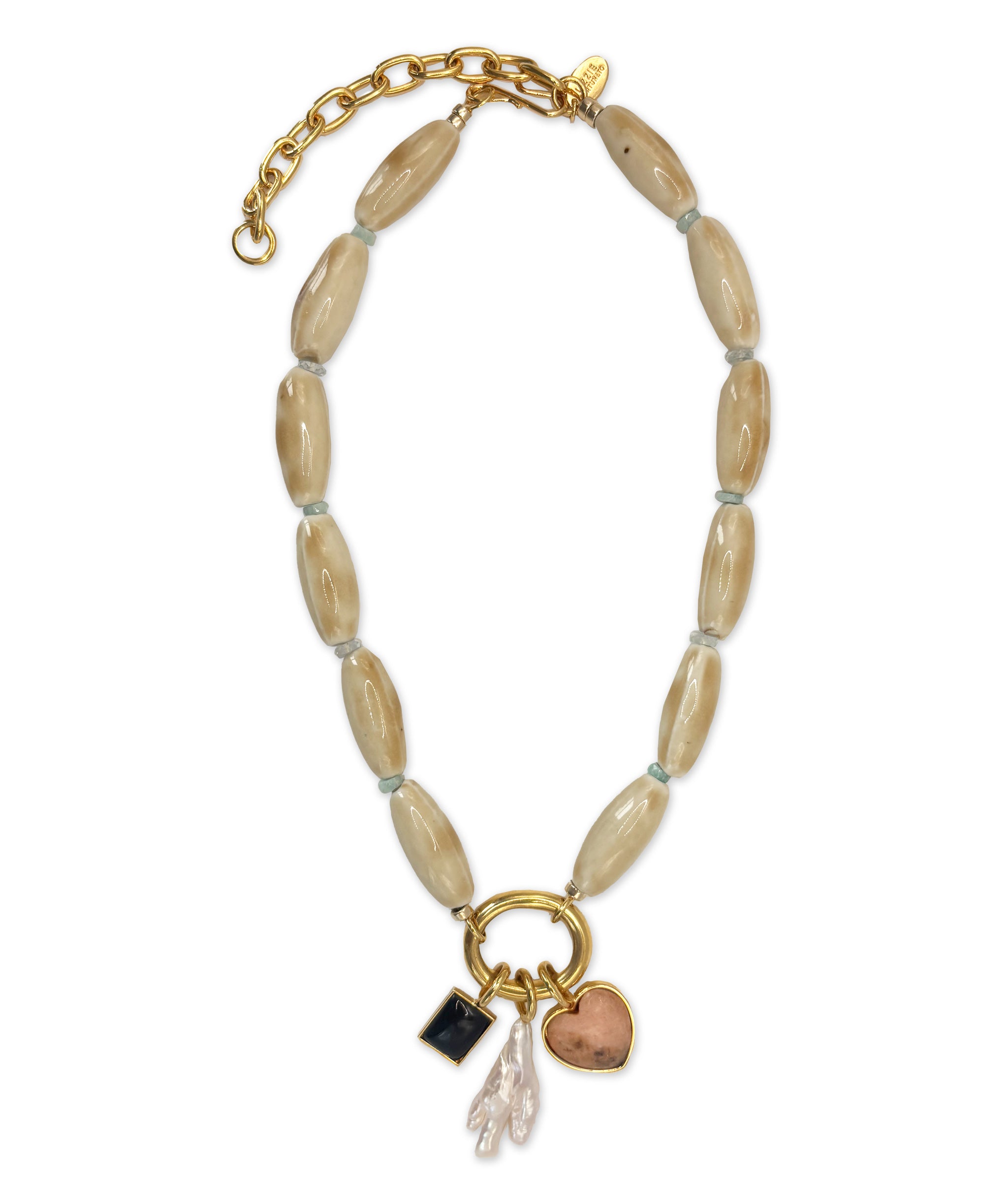 Marilla Necklace in Coral Heart