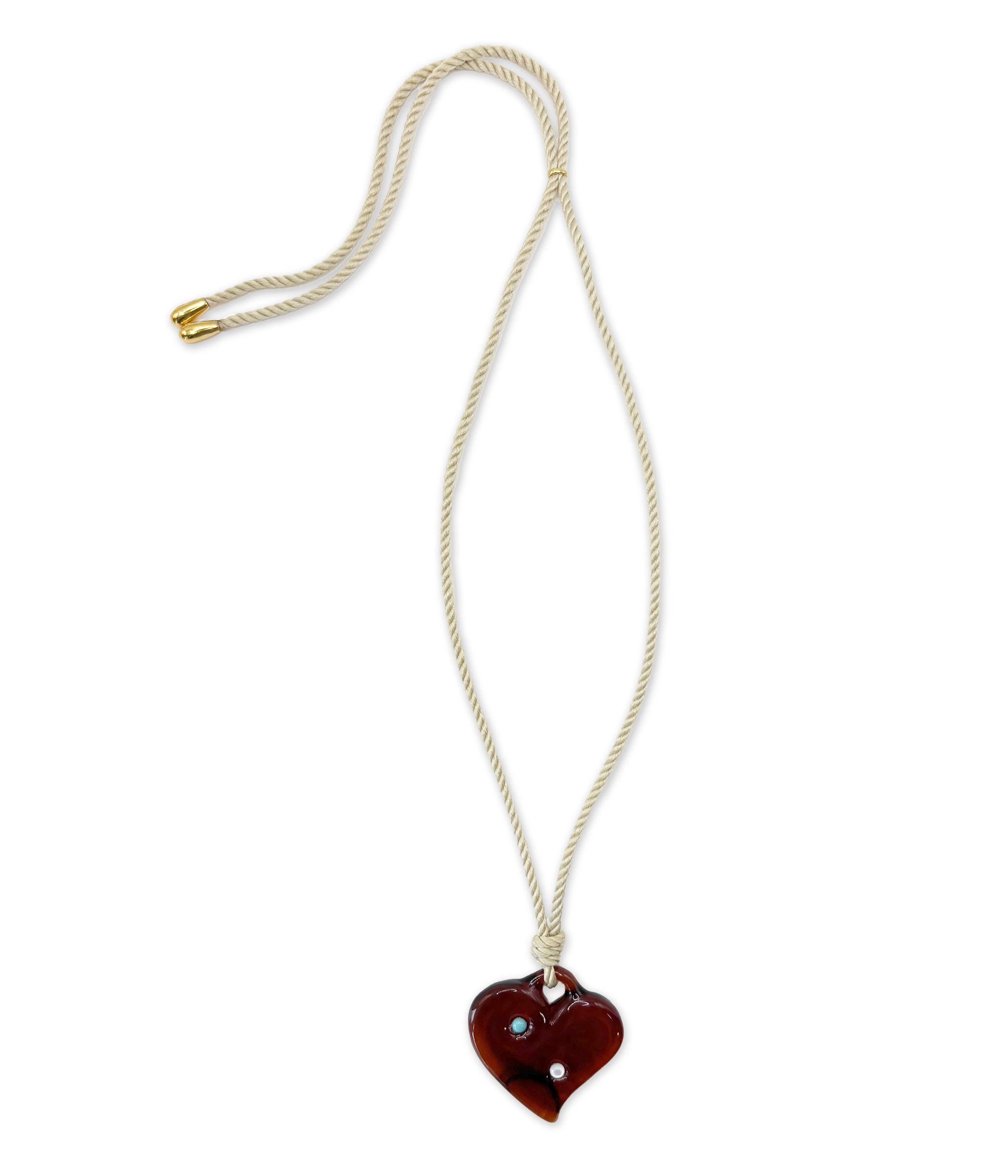 Murano Heart Cord Necklace
