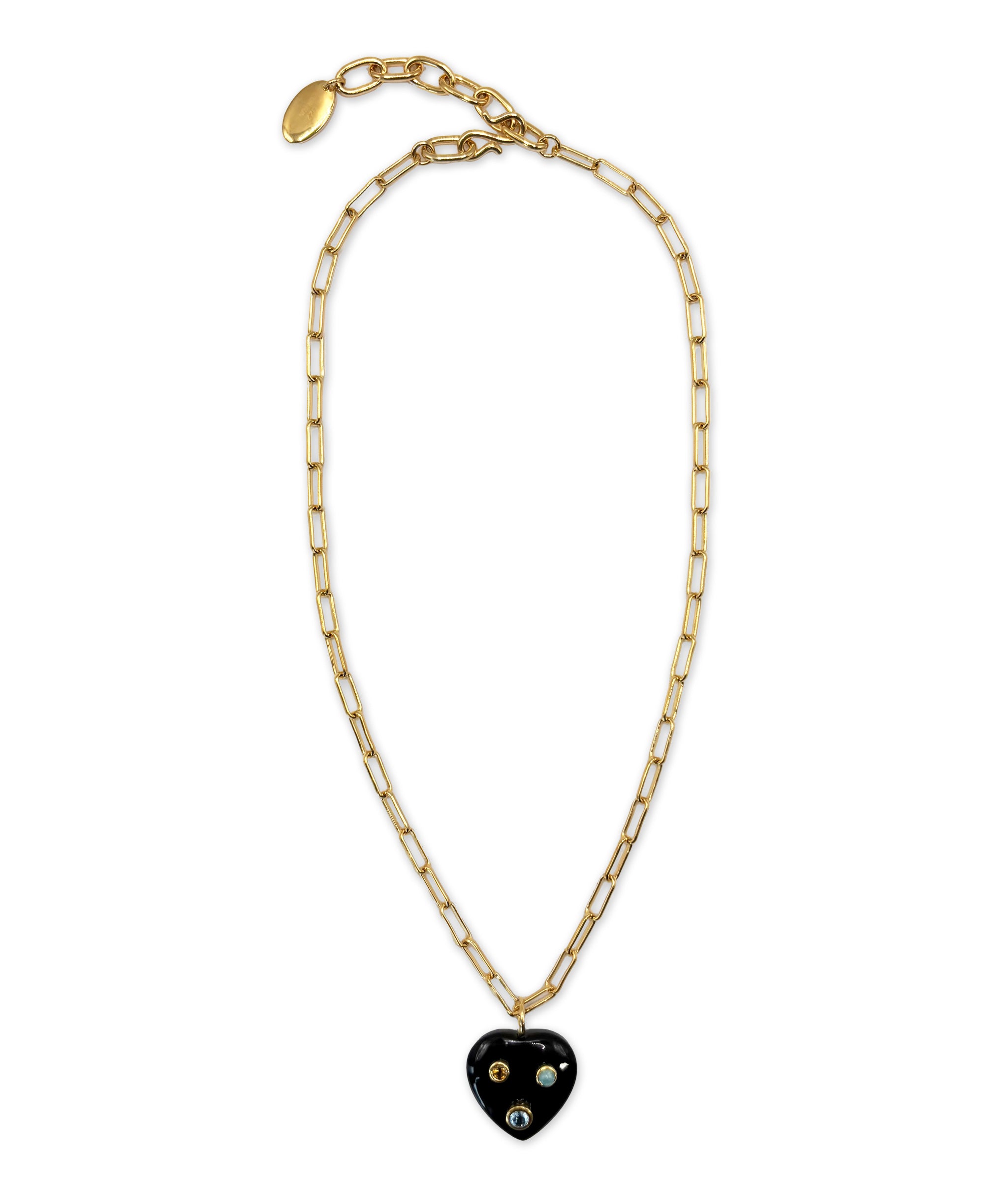Gemma Chain Necklace in Black Agate
