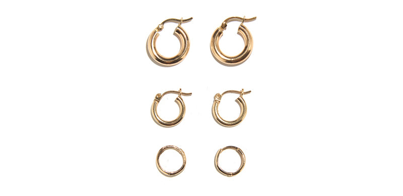 Shop our selection of 14k gold hoops, sized to fit our charms perfectly.