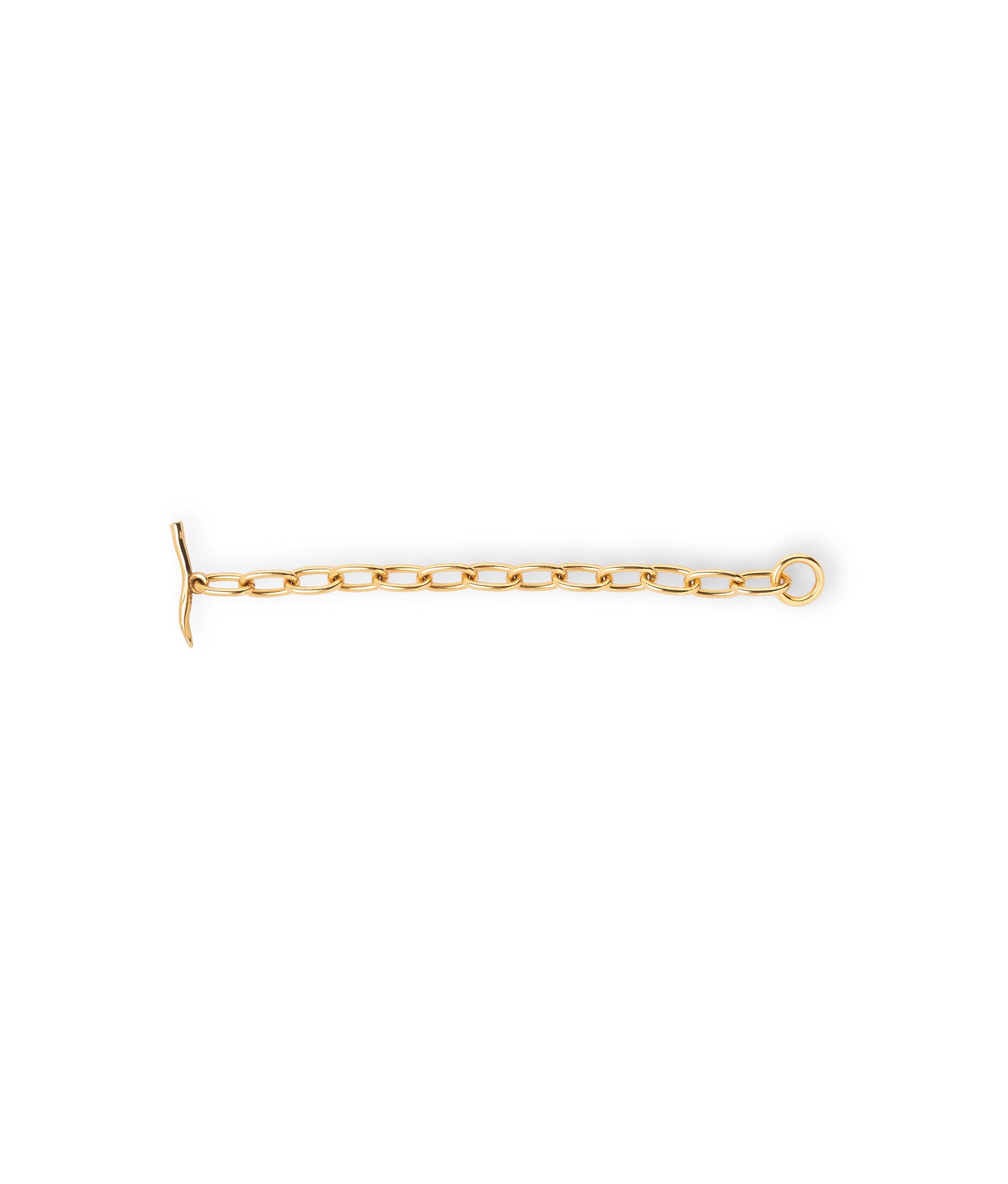 4.25" Gold Toggle Extender. Gold-plated brass long link chain with toggle closure.